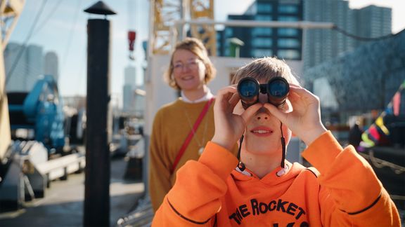 Son and mother at Maritime Museum