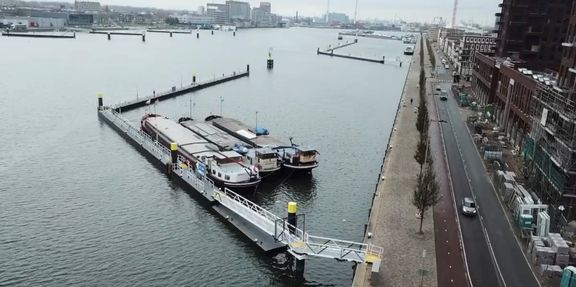 Maashaven Rotterdam new inland barge pontons