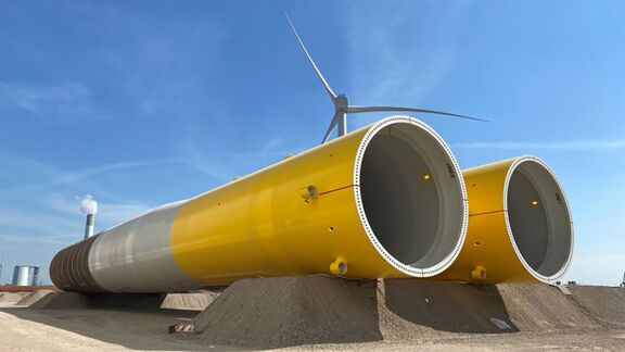 Monopiles bij Sif op Maasvlakte 2