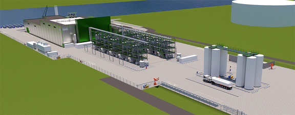 Artist impresson ersten Anlage des Rotterdamer Chemierecycling-Unternehmens Xycle