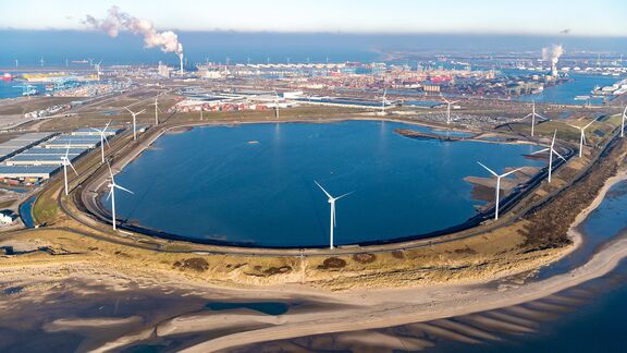 Slufter on Maasvlakte 2 photographed from the air