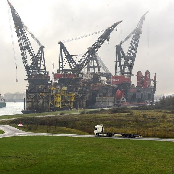 Heerema's Thialf & Sleipnir in port of Rotterdam