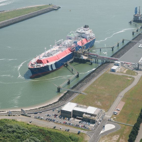 LNG tanker moored at the LNG terminal terminal